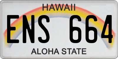 HI license plate ENS664