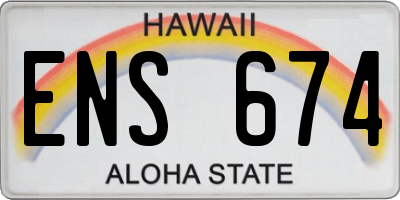 HI license plate ENS674