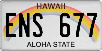 HI license plate ENS677