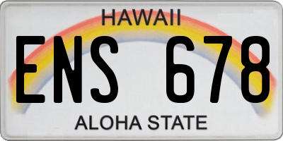 HI license plate ENS678