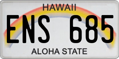 HI license plate ENS685