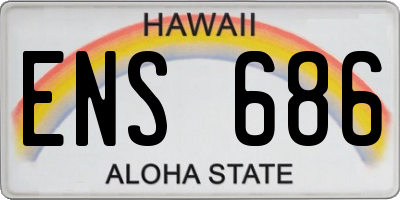 HI license plate ENS686