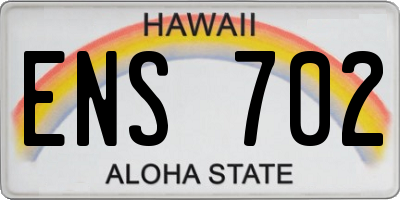 HI license plate ENS702