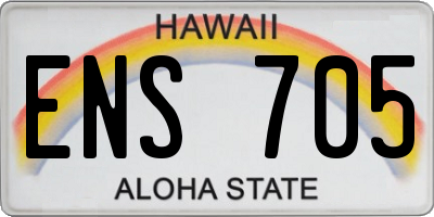 HI license plate ENS705