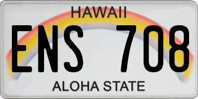 HI license plate ENS708