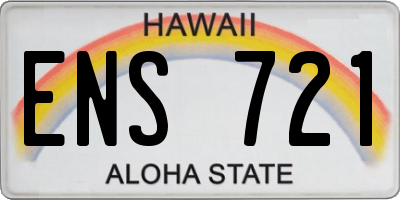 HI license plate ENS721