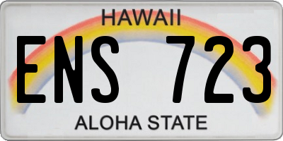 HI license plate ENS723