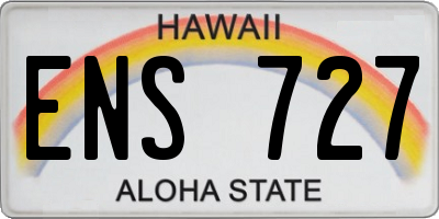 HI license plate ENS727