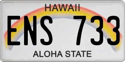 HI license plate ENS733