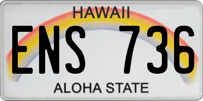 HI license plate ENS736