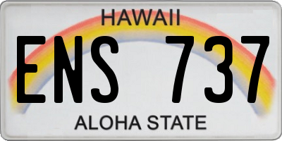HI license plate ENS737