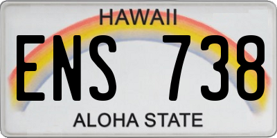 HI license plate ENS738
