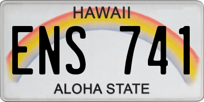 HI license plate ENS741