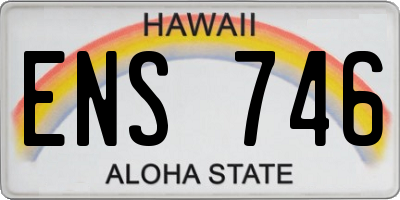 HI license plate ENS746