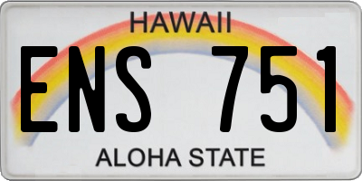 HI license plate ENS751