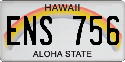 HI license plate ENS756