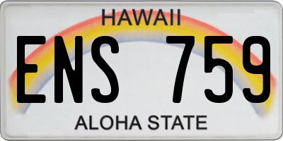 HI license plate ENS759