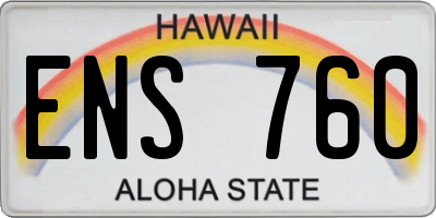HI license plate ENS760