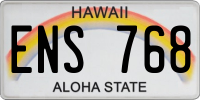 HI license plate ENS768