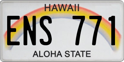 HI license plate ENS771