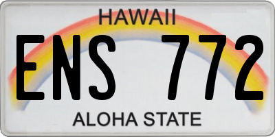 HI license plate ENS772