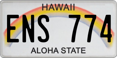 HI license plate ENS774