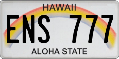 HI license plate ENS777