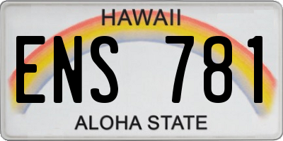HI license plate ENS781