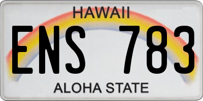 HI license plate ENS783