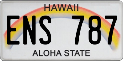 HI license plate ENS787