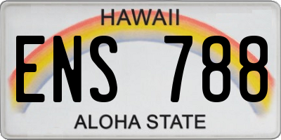 HI license plate ENS788