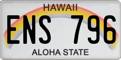 HI license plate ENS796