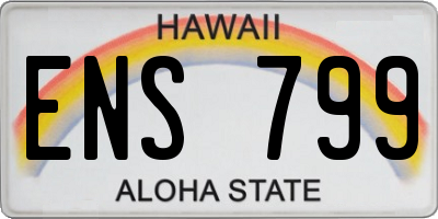 HI license plate ENS799
