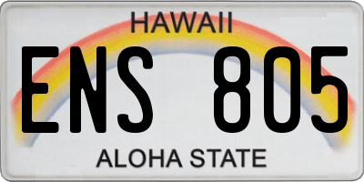 HI license plate ENS805