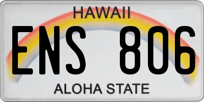 HI license plate ENS806
