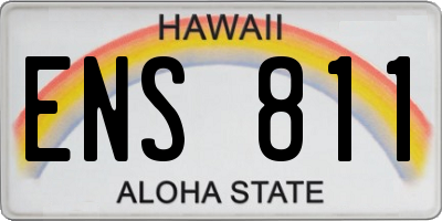 HI license plate ENS811