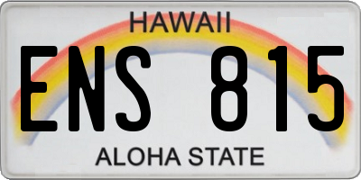 HI license plate ENS815