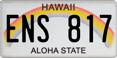 HI license plate ENS817