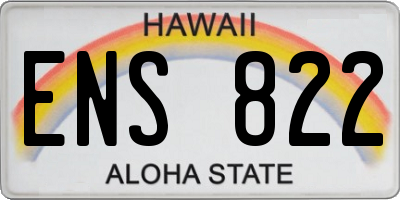 HI license plate ENS822