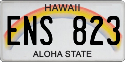HI license plate ENS823