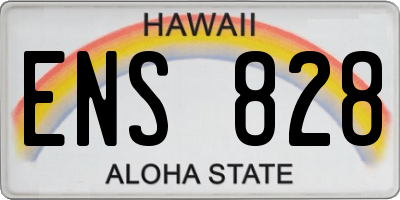 HI license plate ENS828