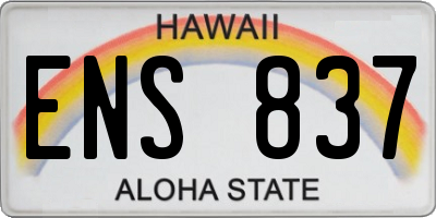 HI license plate ENS837