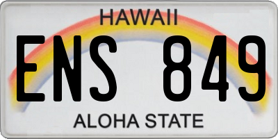 HI license plate ENS849