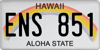 HI license plate ENS851