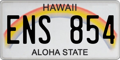 HI license plate ENS854