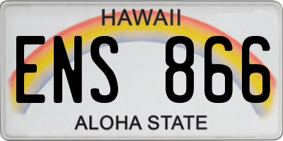 HI license plate ENS866