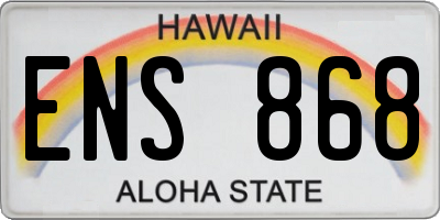 HI license plate ENS868