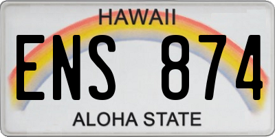 HI license plate ENS874