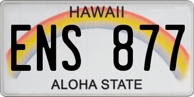 HI license plate ENS877