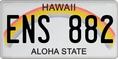 HI license plate ENS882
